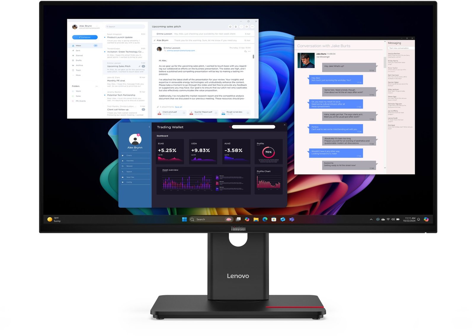 27" Lenovo ThinkVision T27UD-40
