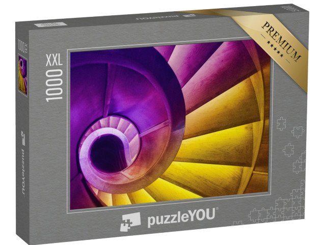 puzzle 1000 dílků XXL „Abstraktní detail točitého schodiště ve staré budově“