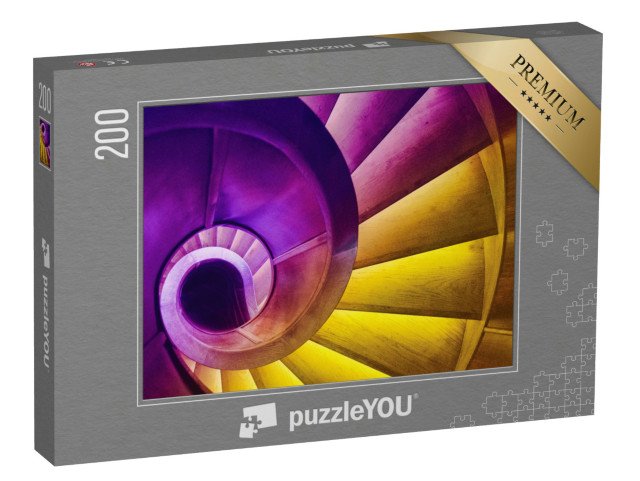 puzzle 200 dílků „Abstraktní detail točitého schodiště ve staré budově“