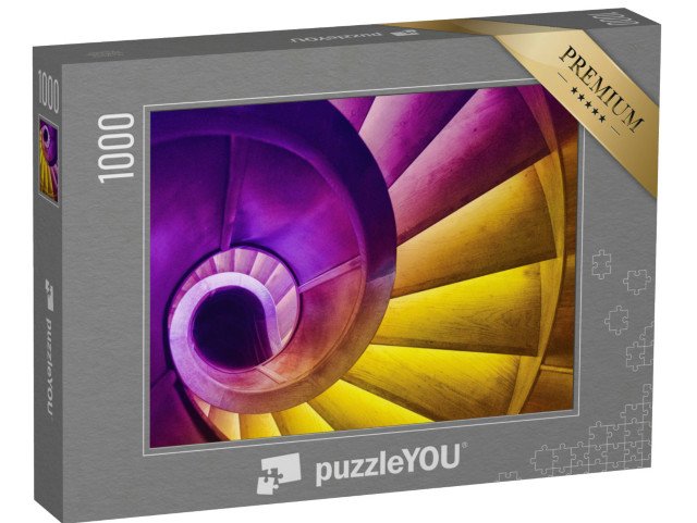 puzzle 1000 dílků „Abstraktní detail točitého schodiště ve staré budově“