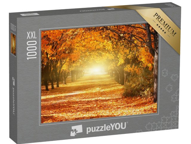 puzzle 1000 dílků XXL „Alej zlatých podzimních stromů“