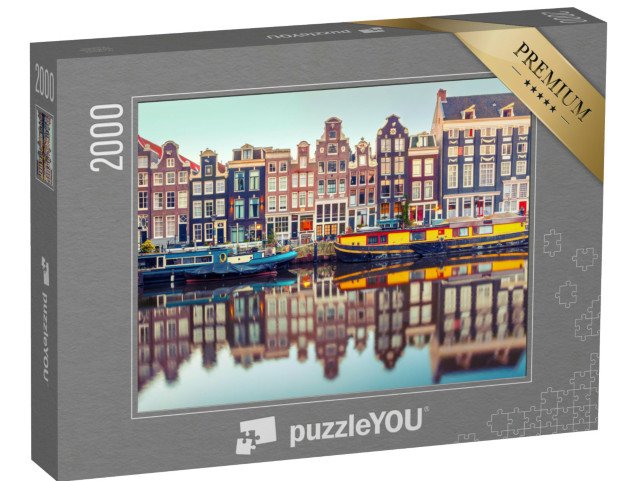 puzzle 2000 dílků „Amsterdamský kanál, Holandsko, Holandsko“