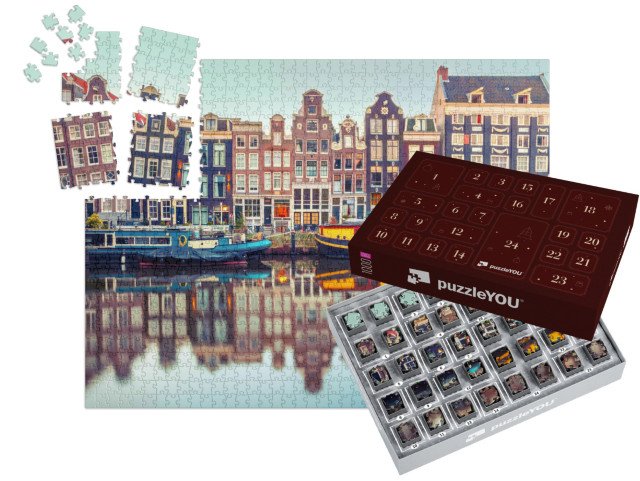 Adventní kalendář „Amsterdamský kanál, Holandsko, Holandsko“