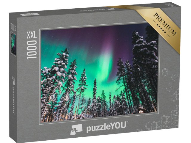 puzzle 1000 dílků XXL „Aurora Borealis, polární záře nad Norskem“