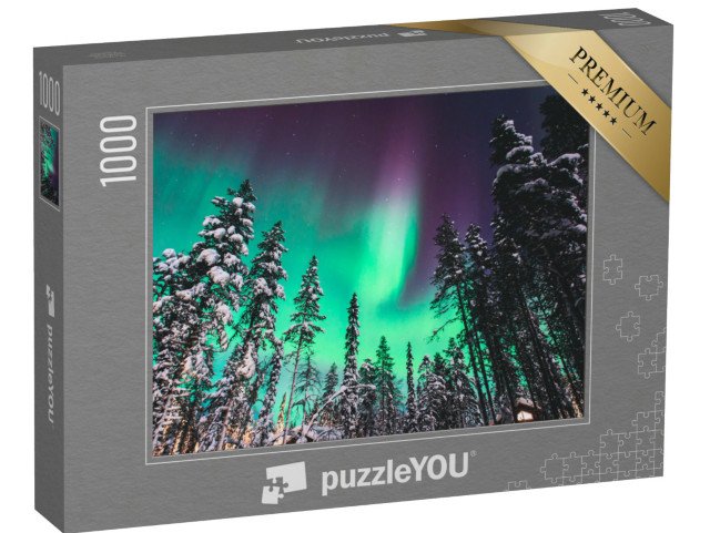 puzzle „Aurora Borealis, polární záře nad Norskem“