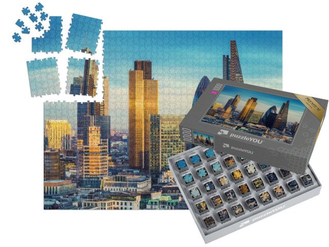 SMART SORTED® | Puzzle 1000 dílků „Bankovní čtvrť v centru Londýna, Anglie“