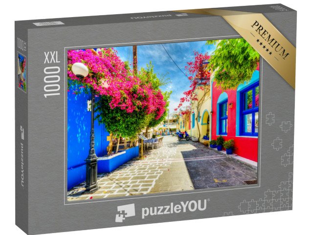 puzzle 1000 dílků XXL „Barevná ulice v Kosu, Řecko“