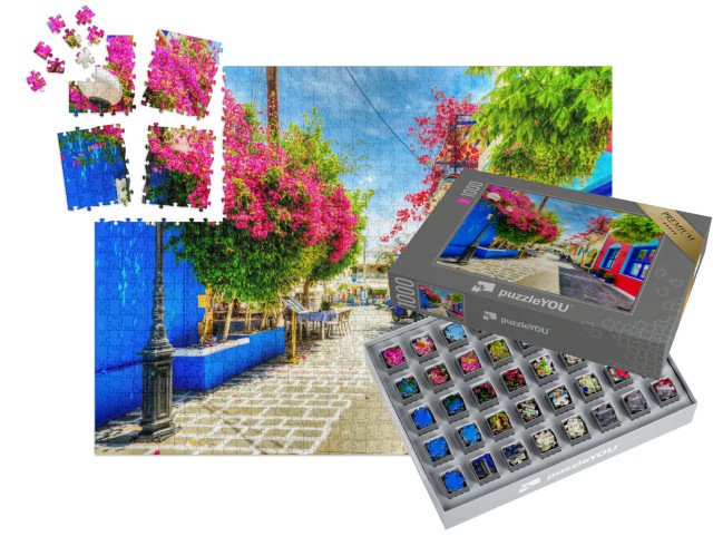 SMART SORTED® | Puzzle 1000 dílků „Barevná ulice v Kosu, Řecko“
