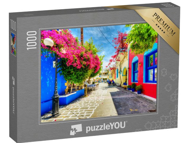 puzzle 1000 dílků „Barevná ulice v Kosu, Řecko“