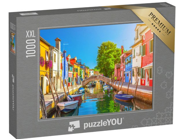 puzzle 1000 dílků XXL „Barevné domky na ostrově Burano, Benátky, Itálie“