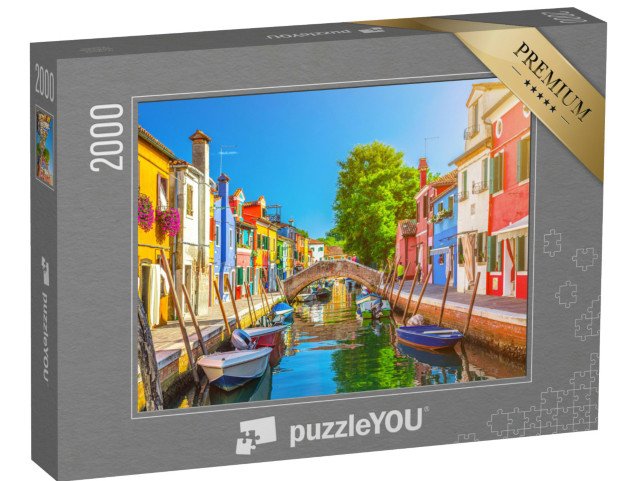 puzzle 2000 dílků „Barevné domky na ostrově Burano, Benátky, Itálie“