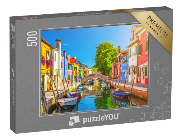 puzzle 500 dílků „Barevné domky na ostrově Burano, Benátky, Itálie“