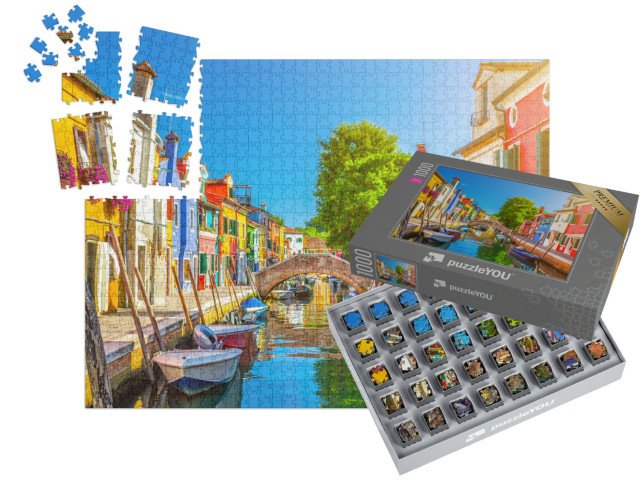 SMART SORTED® | Puzzle 1000 dílků „Barevné domky na ostrově Burano, Benátky, Itálie“