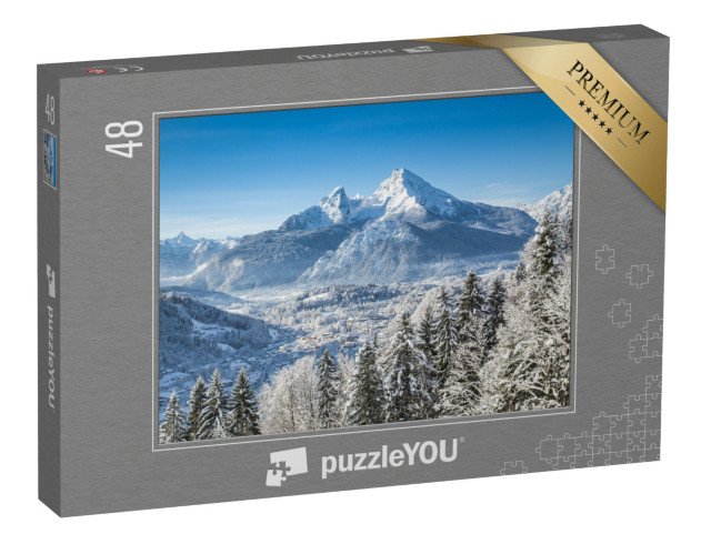 puzzle 48 dílků „Bavorské Alpy s Berchtesgadenem a masivem Watzmann“