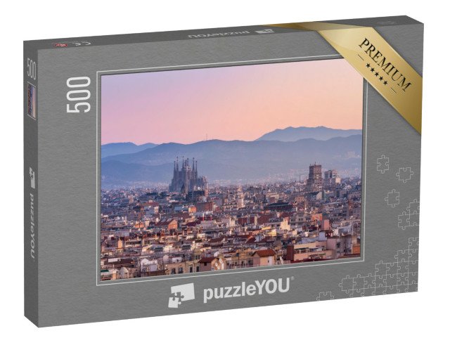 puzzle 500 dílků „Bazilika Sagrada Família při východu slunce, Barcelona, Španělsko“