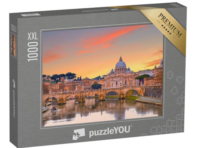 puzzle 1000 dílků XXL „Bazilika svatého Petra při západu slunce, Řím, Itálie“