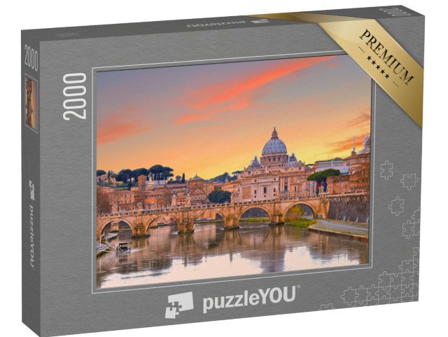 puzzle 2000 dílků „Bazilika svatého Petra při západu slunce, Řím, Itálie“
