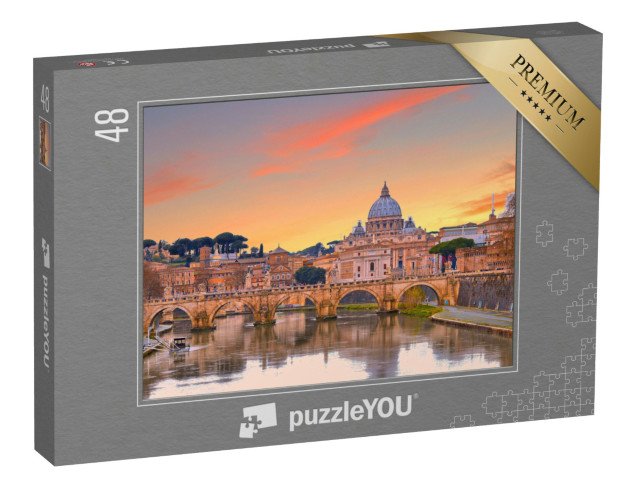puzzle 48 dílků „Bazilika svatého Petra při západu slunce, Řím, Itálie“