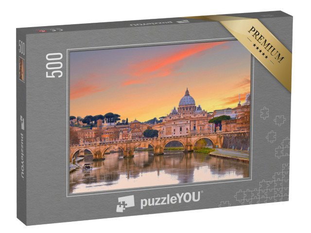 puzzle 500 dílků „Bazilika svatého Petra při západu slunce, Řím, Itálie“