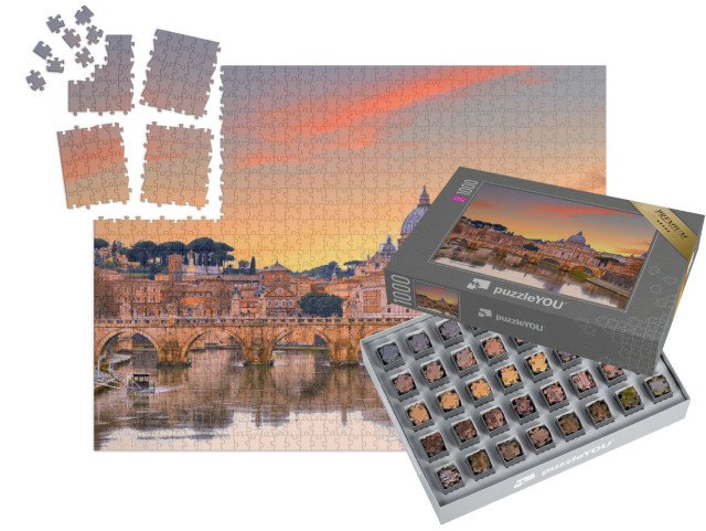 SMART SORTED® | Puzzle 1000 dílků „Bazilika svatého Petra při západu slunce, Řím, Itálie“