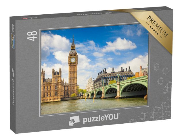 puzzle 48 dílků „Big Ben a budovy parlamentu, Londýn, Anglie“
