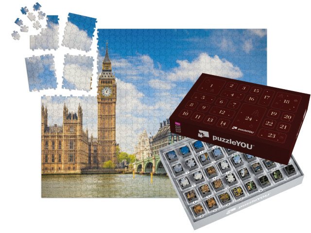 Adventní kalendář „Big Ben a budovy parlamentu, Londýn, Anglie“