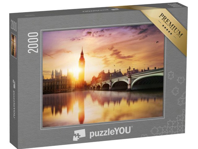puzzle 2000 dílků „Big Ben a Westminsterský most za soumraku, Londýn, Anglie“