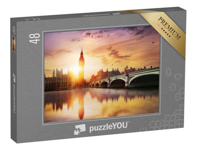 puzzle 48 dílků „Big Ben a Westminsterský most za soumraku, Londýn, Anglie“