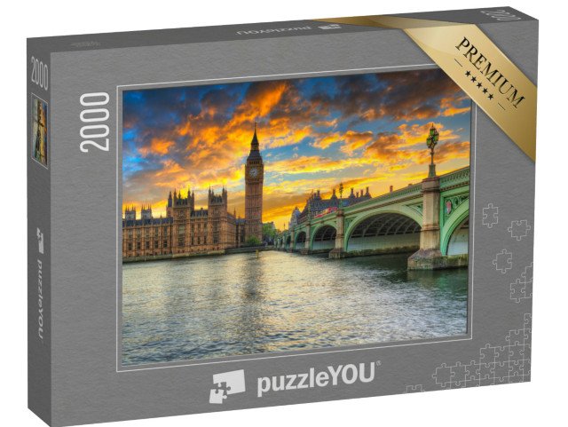 puzzle 2000 dílků „Big Ben a Westminsterský palác, Londýn, Anglie“