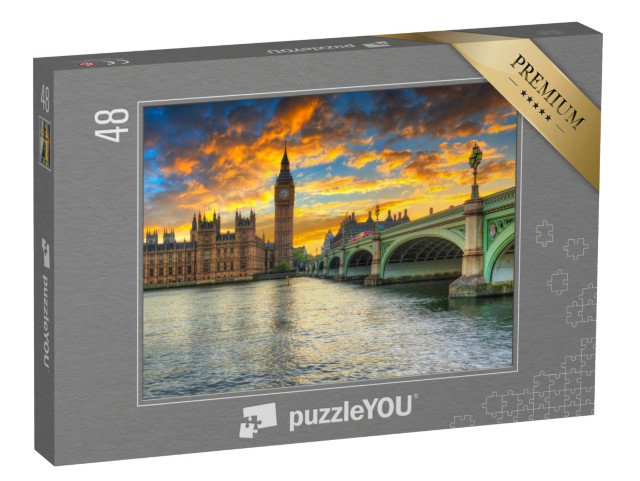 puzzle 48 dílků „Big Ben a Westminsterský palác, Londýn, Anglie“