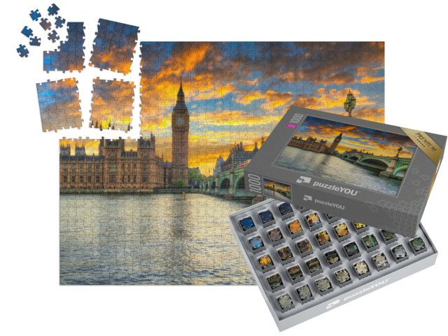 SMART SORTED® | Puzzle 1000 dílků „Big Ben a Westminsterský palác, Londýn, Anglie“
