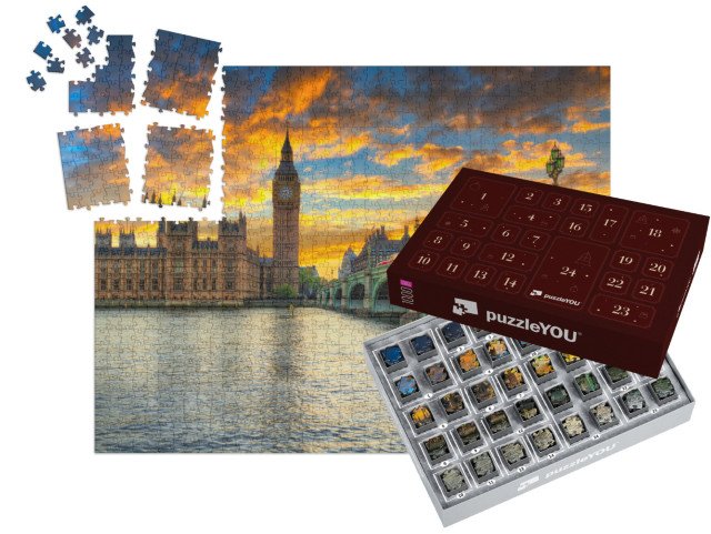 Adventní kalendář „Big Ben a Westminsterský palác, Londýn, Anglie“