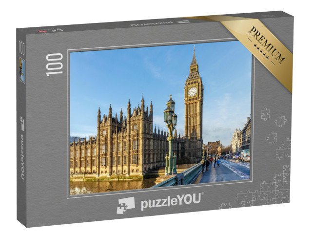 puzzle 100 dílků „Big Ben v zimě a slunečné ráno, Londýn, Anglie“