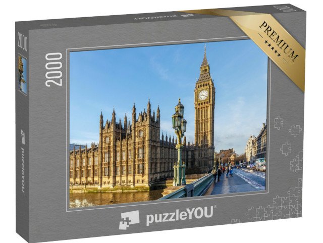 puzzle 2000 dílků „Big Ben v zimě a slunečné ráno, Londýn, Anglie“