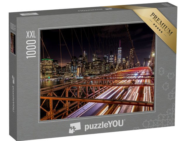 puzzle 1000 dílků XXL „Brooklynský most: noční New York, USA“