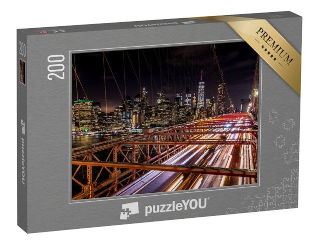 puzzle 200 dílků „Brooklynský most: noční New York, USA“