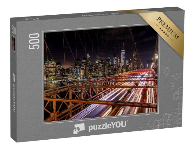 puzzle 500 dílků „Brooklynský most: noční New York, USA“