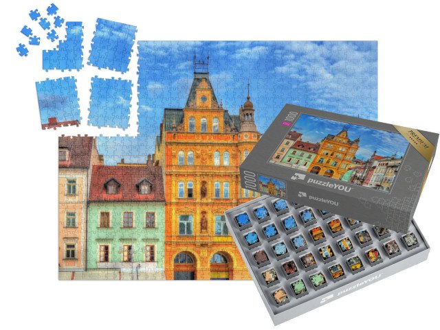 SMART SORTED® | Puzzle 1000 dílků „Budova v historickém centru Českých Budějovic, Česká republika“