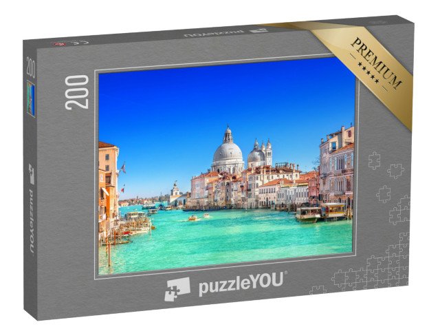 puzzle 200 dílků „Canal Grande a bazilika Santa Maria della Salute, Benátky, Itálie“