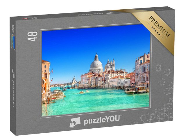 puzzle 48 dílků „Canal Grande a bazilika Santa Maria della Salute, Benátky, Itálie“