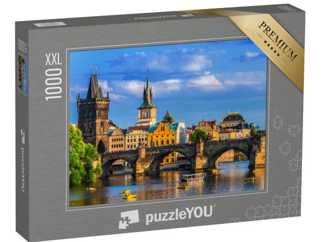 puzzle 1000 dílků XXL „Centrum Prahy s Karlovým mostem přes Vltavu, Česká republika“