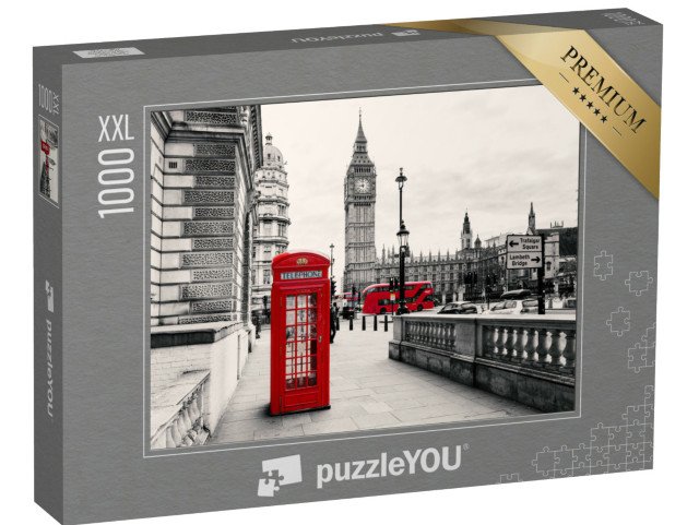puzzle 1000 dílků XXL „Červená telefonní budka, Londýn, Anglie“