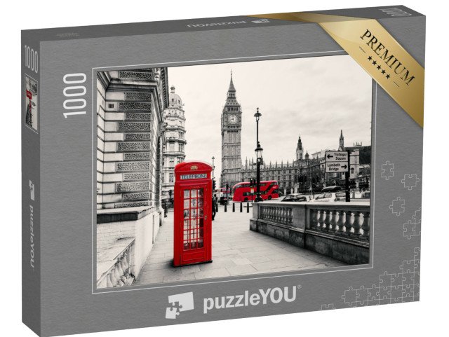 puzzle 1000 dílků „Červená telefonní budka, Londýn, Anglie“