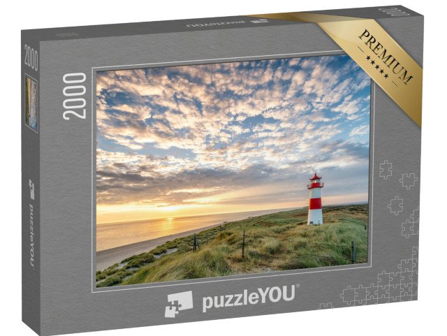 puzzle 2000 dílků „Červený maják na ostrově Sylt, Severní Frísko, Šlesvicko-Holštýnsko, Německo“