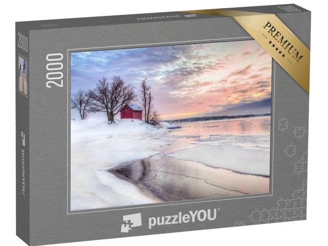 puzzle 2000 dílků „Chata na zimním souostroví ve Stockholmu, Švédsko“