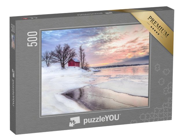 puzzle 500 dílků „Chata na zimním souostroví ve Stockholmu, Švédsko“