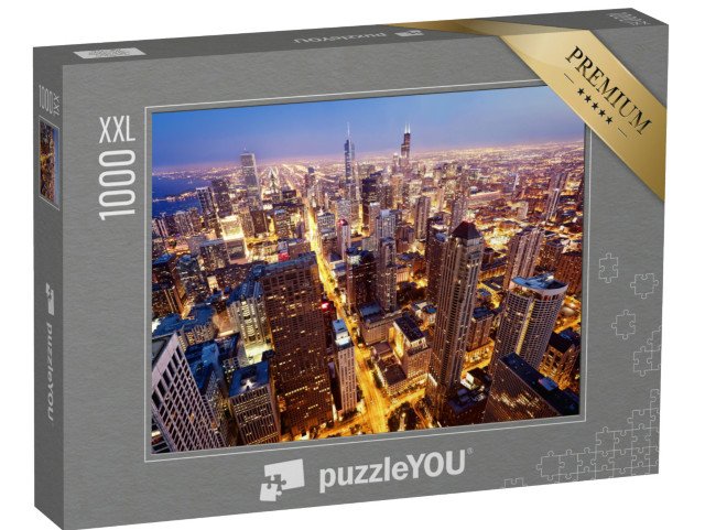 puzzle 1000 dílků XXL „Chicago z ptačí perspektivy, USA“