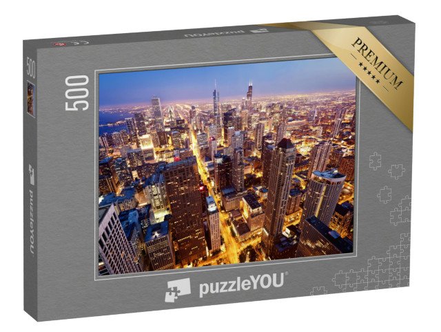 puzzle 500 dílků „Chicago z ptačí perspektivy, USA“