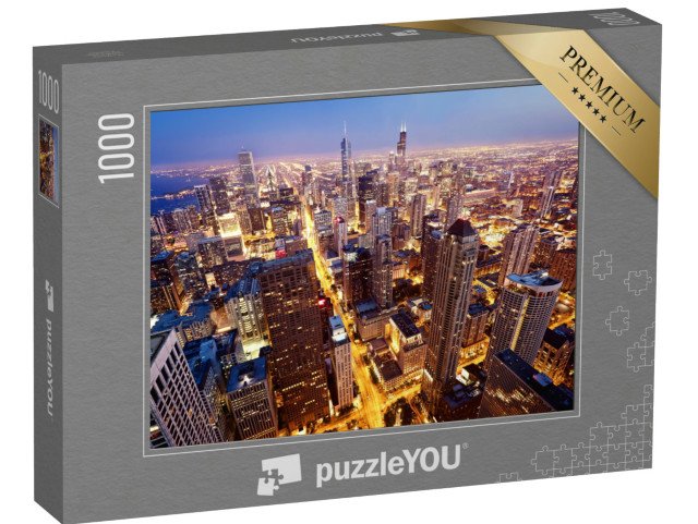 puzzle „Chicago z ptačí perspektivy, USA“