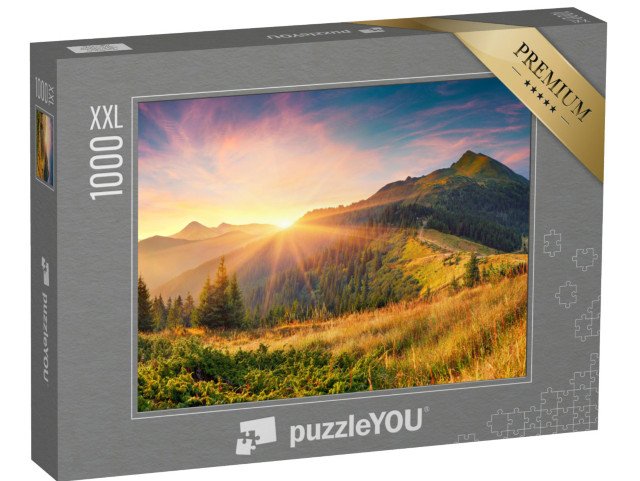 puzzle 1000 dílků XXL „Dechberoucí východ slunce v Karpatech“